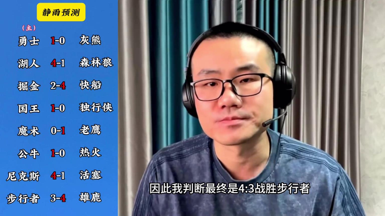 你同意嗎？靜雨對(duì)東西部季后賽球隊(duì)的預(yù)測(cè)：勇贏(yíng)熊 湖船尼鹿晉級(jí)